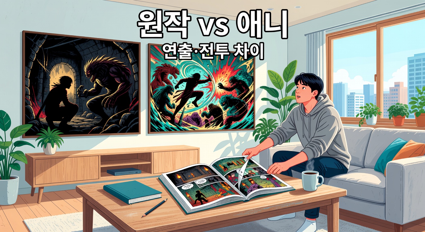 나 혼자만 레벨업 원작 vs 애니 — 연출·캐릭터·전투 차이 정리